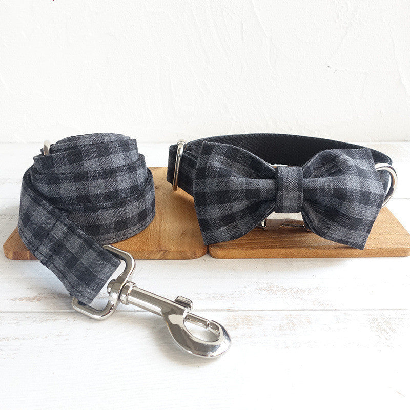 Gray Butterfly Tux Collar And Lead