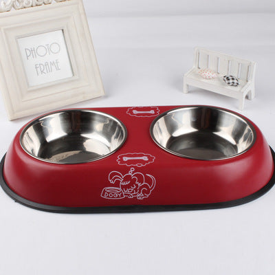 Stainless Steel Double Bowl For Small And Medium Dogs