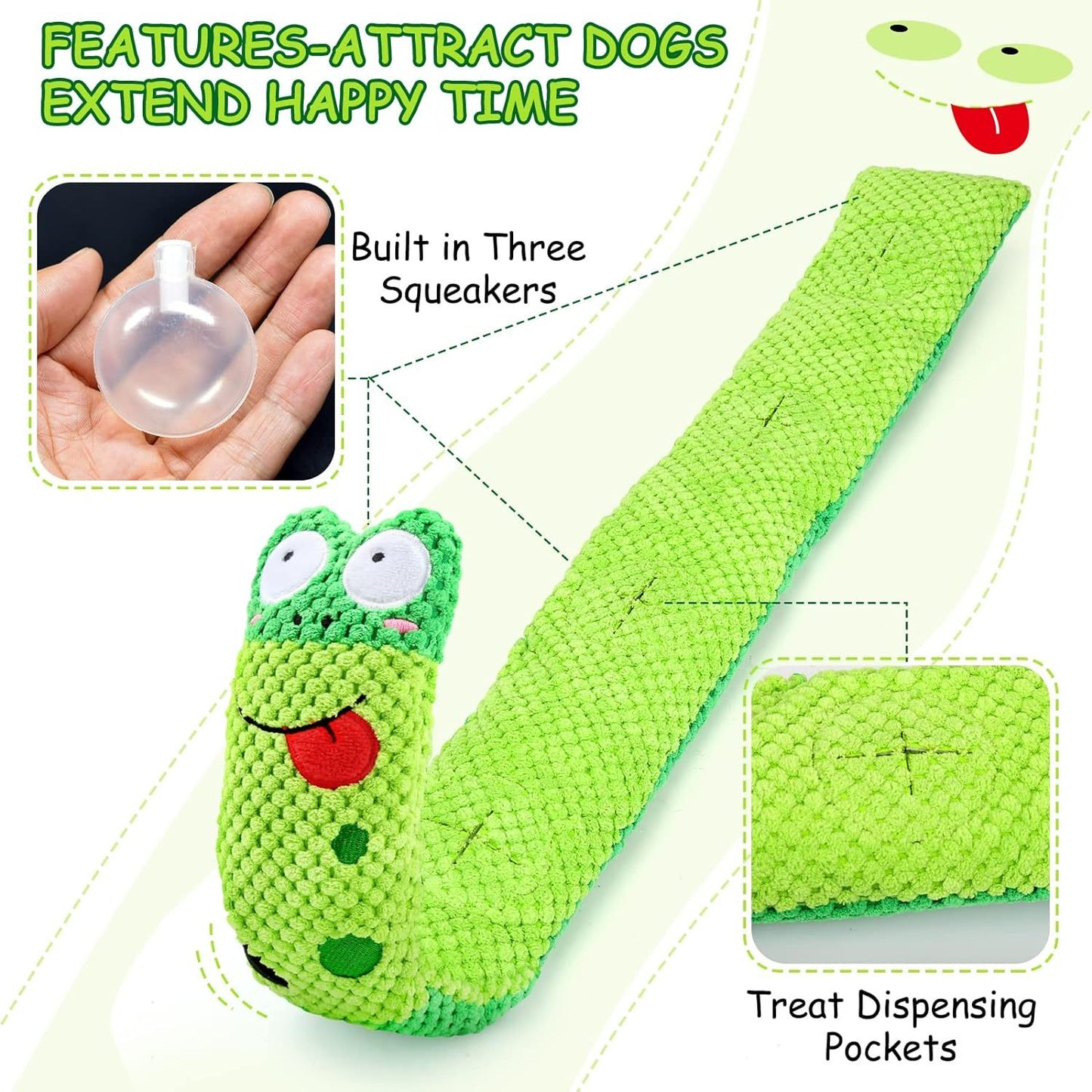 Squeaky Puzzle Frog, Snail or Snake Toy