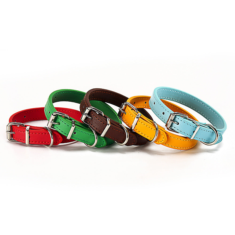Coloured Leather Look-Alike Collar