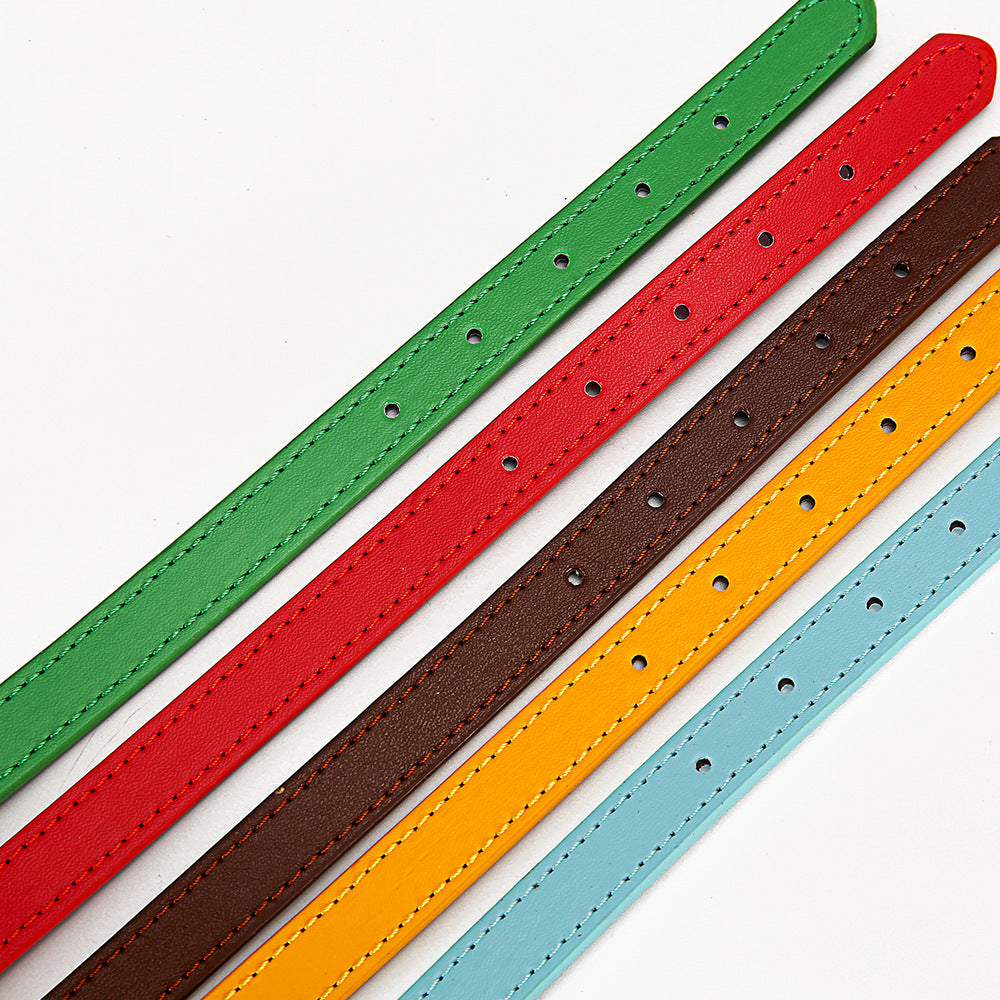 Coloured Leather Look-Alike Collar