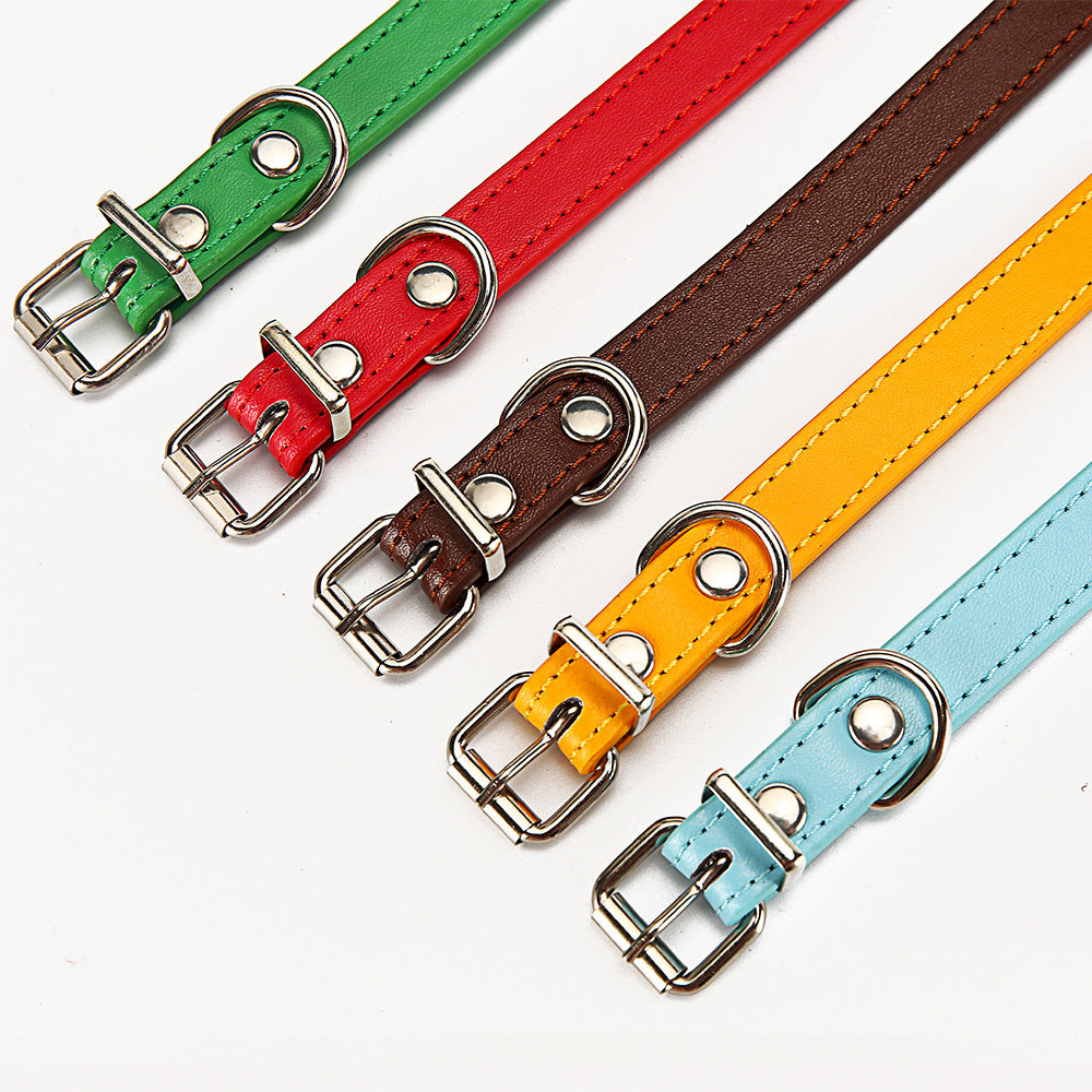Coloured Leather Look-Alike Collar