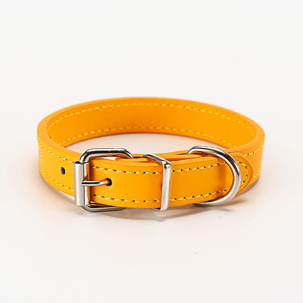 Coloured Leather Look-Alike Collar